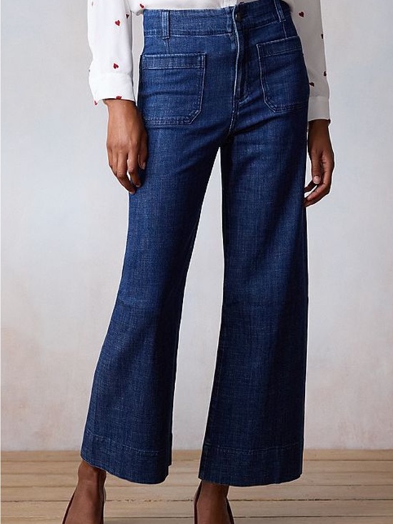 LC Lauren Conrad Denim - Women’s Wide-Leg Dark Blue Denim Jeans